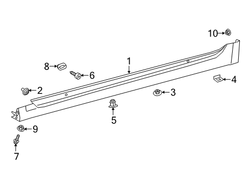 2025 Toyota Corolla Exterior Trim - Pillars Diagram