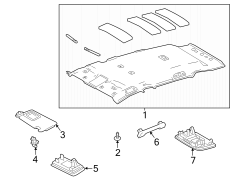 2025 Toyota Corolla Cross Interior Trim - Roof Diagram 2 - Thumbnail
