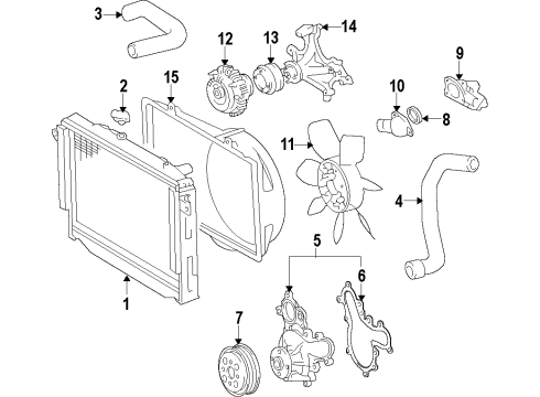 2011 Toyota Land Cruiser Radiator & Components Diagram