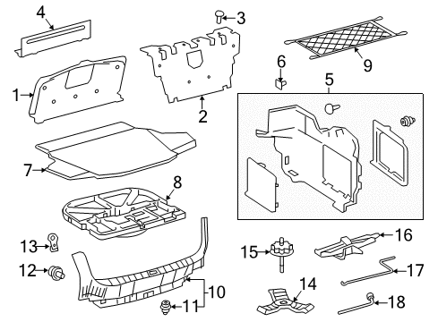 2013 Toyota Avalon Interior Trim - Rear Body Diagram