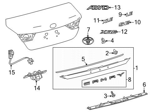 2018 Toyota Camry Exterior Trim - Trunk Diagram