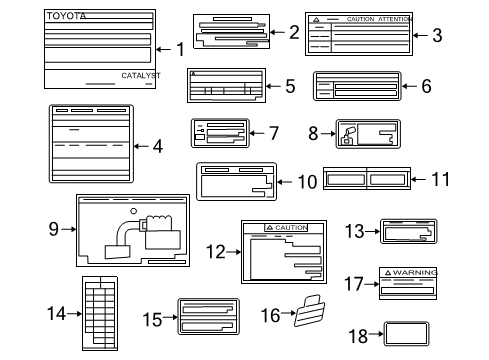 2000 Toyota MR2 Spyder Information Labels Diagram