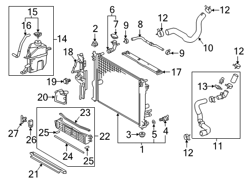 2018 Toyota Camry Radiator & Components Diagram