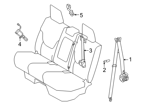 2025 Toyota Tacoma Rear Seat Belts Diagram