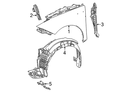 2020 Toyota Mirai Fender & Components Diagram