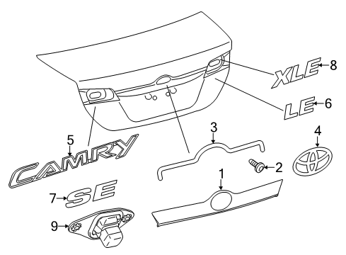 2012 Toyota Camry Exterior Trim - Trunk Diagram