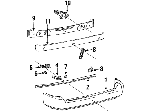 1996 Toyota Corolla Bumper & Components - Rear Diagram