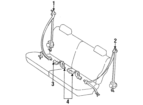 1997 Toyota Land Cruiser Rear Seat Belts Diagram