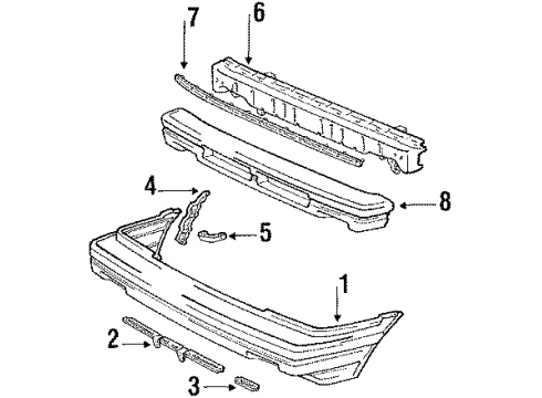 1987 Toyota Tercel Bumper Assembly - Front Diagram 2 - Thumbnail