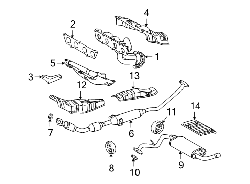 2005 Toyota Matrix Exhaust Components Diagram