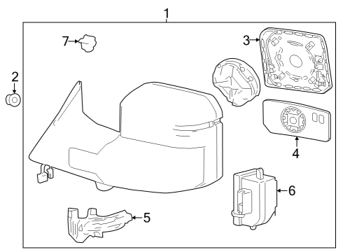 2025 Toyota Sequoia Outside Mirrors Diagram