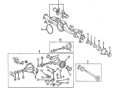 2002 Toyota Land Cruiser Gasket, Rear Differential Carrier Diagram for 42181-60070