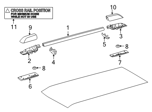 2024 Toyota 4Runner Roof Rack Diagram