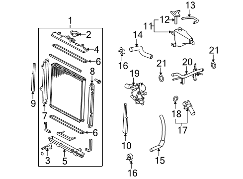 2024 Toyota 4Runner Radiator & Components Diagram