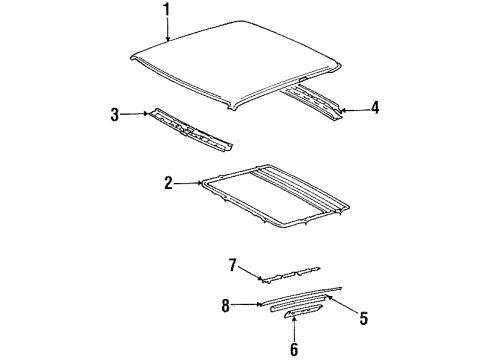 1986 Toyota Celica Roof & Components Diagram