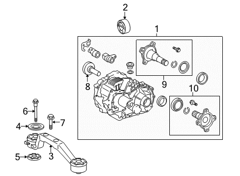2012 Toyota Highlander Axle & Differential - Rear Diagram