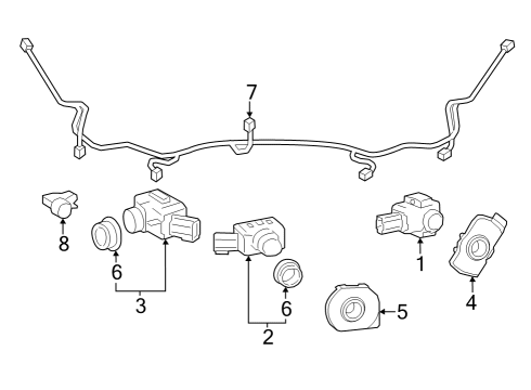 2024 Toyota Prius Prime Electrical Components - Front Bumper Diagram