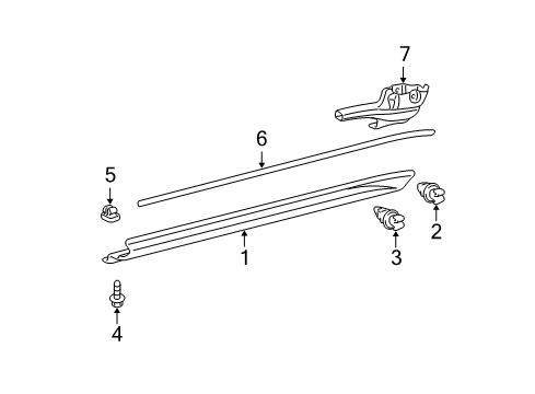 2005 Toyota 4Runner Exterior Trim - Pillars Diagram