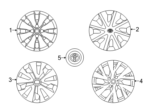 2014 Toyota Yaris Wheel Covers & Trim Diagram