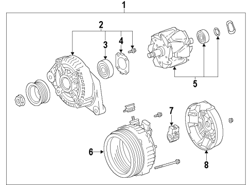 2009 Toyota Corolla Alternator Diagram for 27060-0H111-84