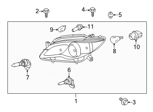 2011 Toyota Avalon Headlamp Components Diagram