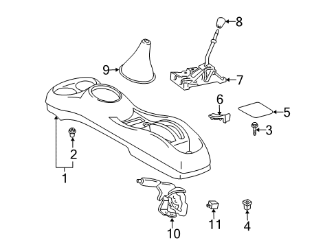 2004 Scion xA Center Console Diagram