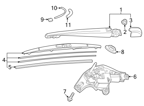 2025 Toyota GR Corolla Wiper & Washer Components Diagram