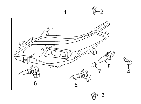 2013 Toyota Avalon Headlamp Components Diagram