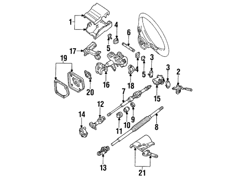 1994 Toyota Land Cruiser Steering Column Assembly Diagram