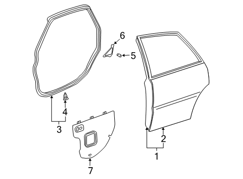 2001 Toyota Avalon Door & Components Diagram