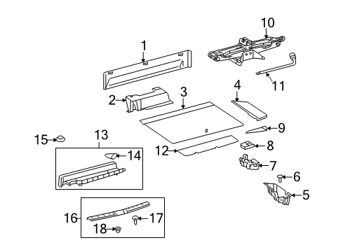2010 Toyota Highlander Interior Trim - Rear Body Diagram 2 - Thumbnail