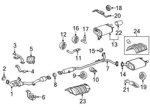 2017 Toyota Camry Exhaust Components Diagram