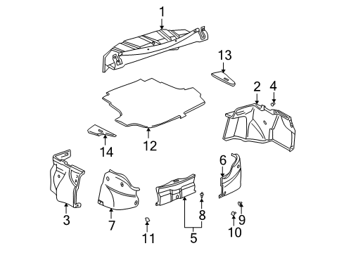 2003 Toyota Solara Interior Trim - Rear Body Diagram