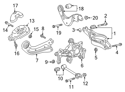 2019 Toyota Avalon Rear Suspension Components Diagram