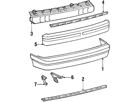 1988 Toyota Tercel Bumper Assembly - Rear Diagram