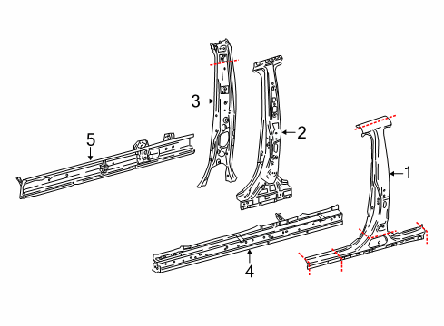 2018 Toyota Camry Center Pillar & Rocker Diagram