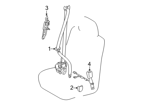 2025 Toyota 4Runner Front Seat Belts Diagram