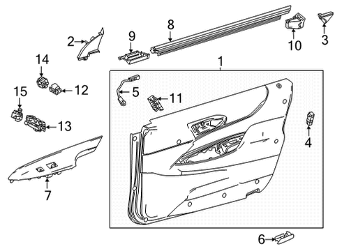 2025 Toyota Mirai Interior Trim - Front Door Diagram