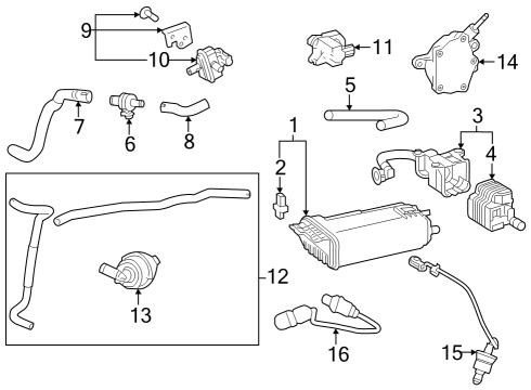 2025 Toyota Grand Highlander Emission Components Diagram