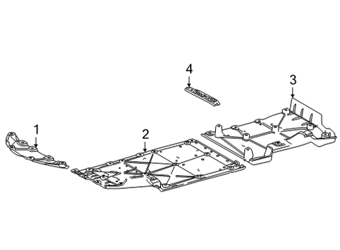 2020 Toyota Mirai Under Cover & Splash Shields Diagram