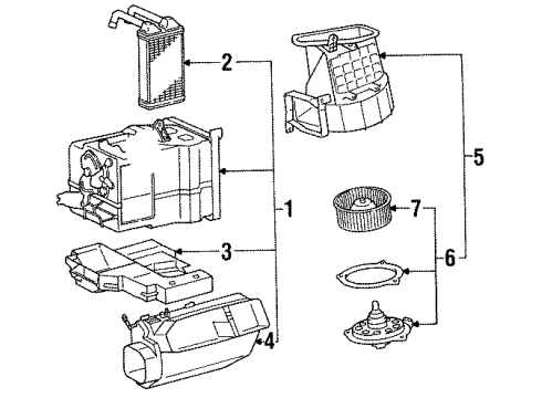 1992 Toyota Paseo Blower Motor & Fan Diagram