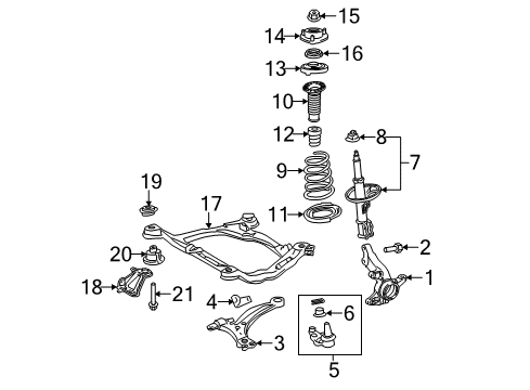 2017 Toyota Sienna Front Suspension Components Diagram 2 - Thumbnail