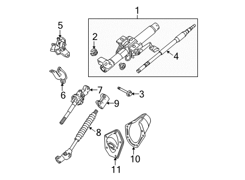 2009 Toyota Tacoma Steering Column Assembly Diagram