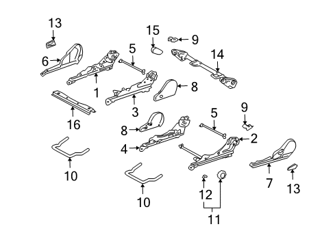 2004 Toyota MR2 Spyder Cross Bar Diagram for 72345-47010