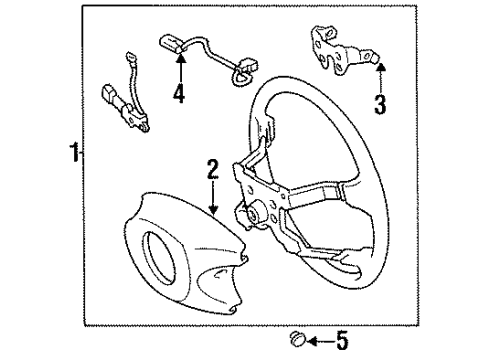 1997 Toyota Previa Steering Wheel & Trim Diagram
