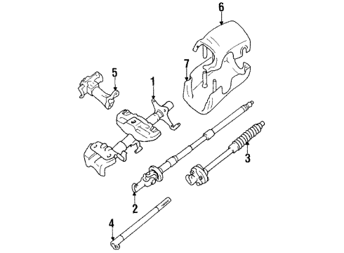1989 Toyota Pickup Steering Column Components Diagram