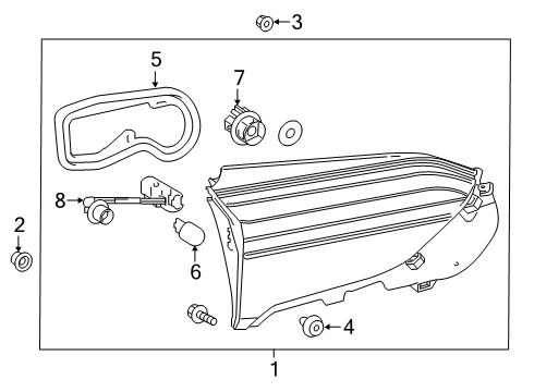 2024 Toyota RAV4 Prime Backup Lamps Diagram
