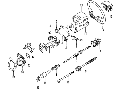 1989 Toyota 4Runner Lower Coupling Diagram for 45252-28050