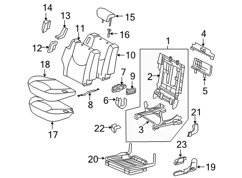 2007 Toyota RAV4 Second Row Seats Diagram