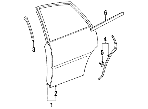 1996 Toyota Avalon Door & Components Diagram
